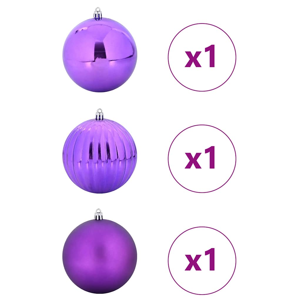 vidaXL Christmas Bauble Set 3 pcs Lilac