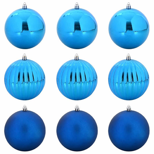 vidaXL Christmas Bauble Set XL 9 pcs Blue Plastic