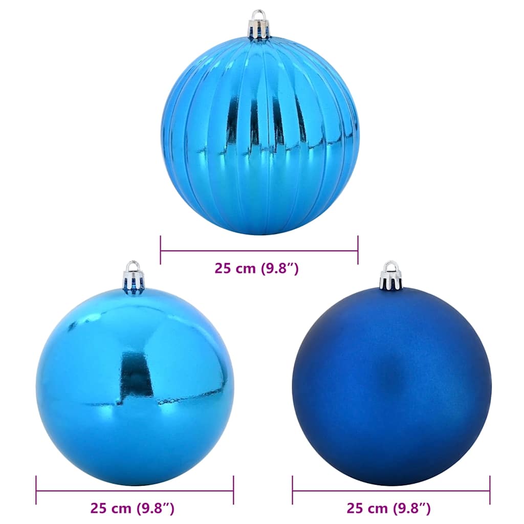 vidaXL Christmas Bauble Set XXL 3 pcs Blue Plastic