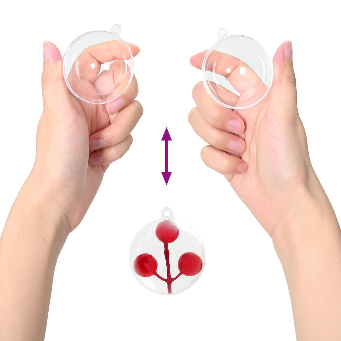 vidaXL Christmas Bauble Set 50 pcs Transparent Ø 5 cm Plastic