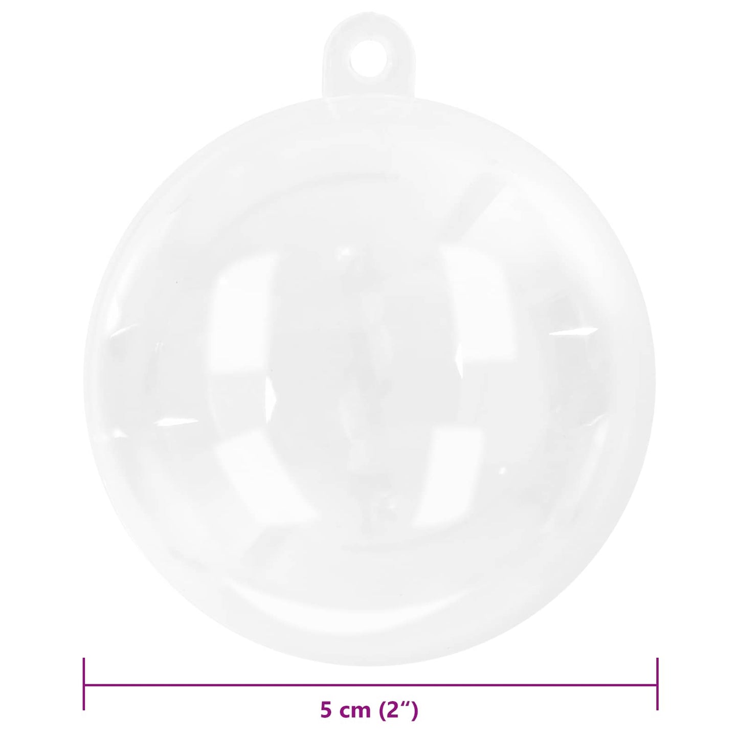 vidaXL Christmas Bauble Set 50 pcs Transparent Ø 5 cm Plastic