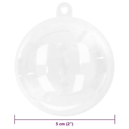 vidaXL Christmas Bauble Set 50 pcs Transparent Ø 5 cm Plastic