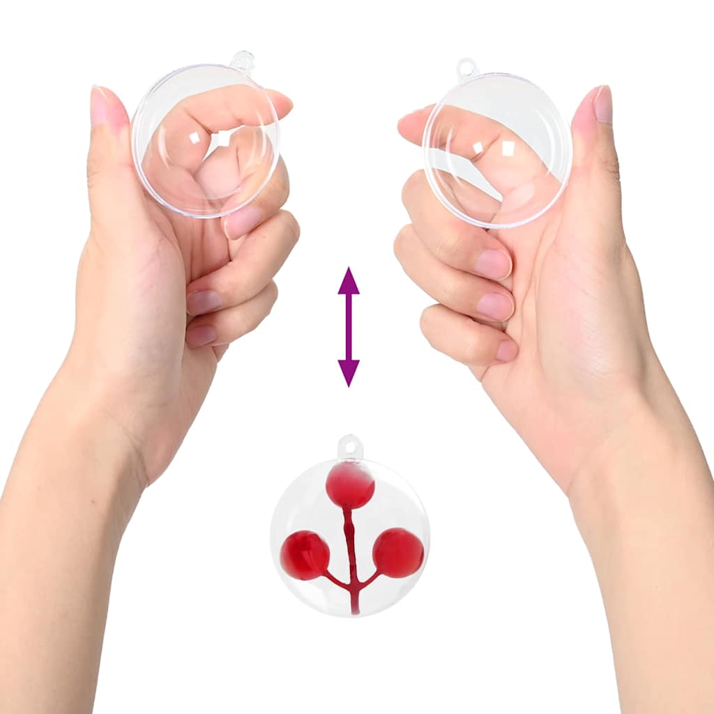 vidaXL Christmas Bauble Set 25 pcs Transparent Ø 8 cm Plastic