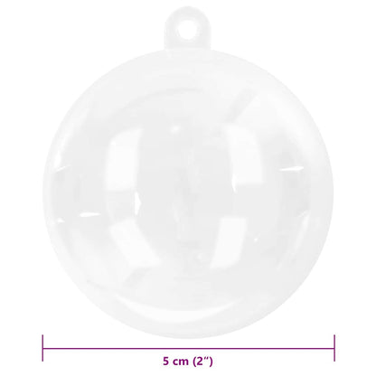 vidaXL Christmas Bauble Set 200 pcs Transparent Ø 5 cm Plastic