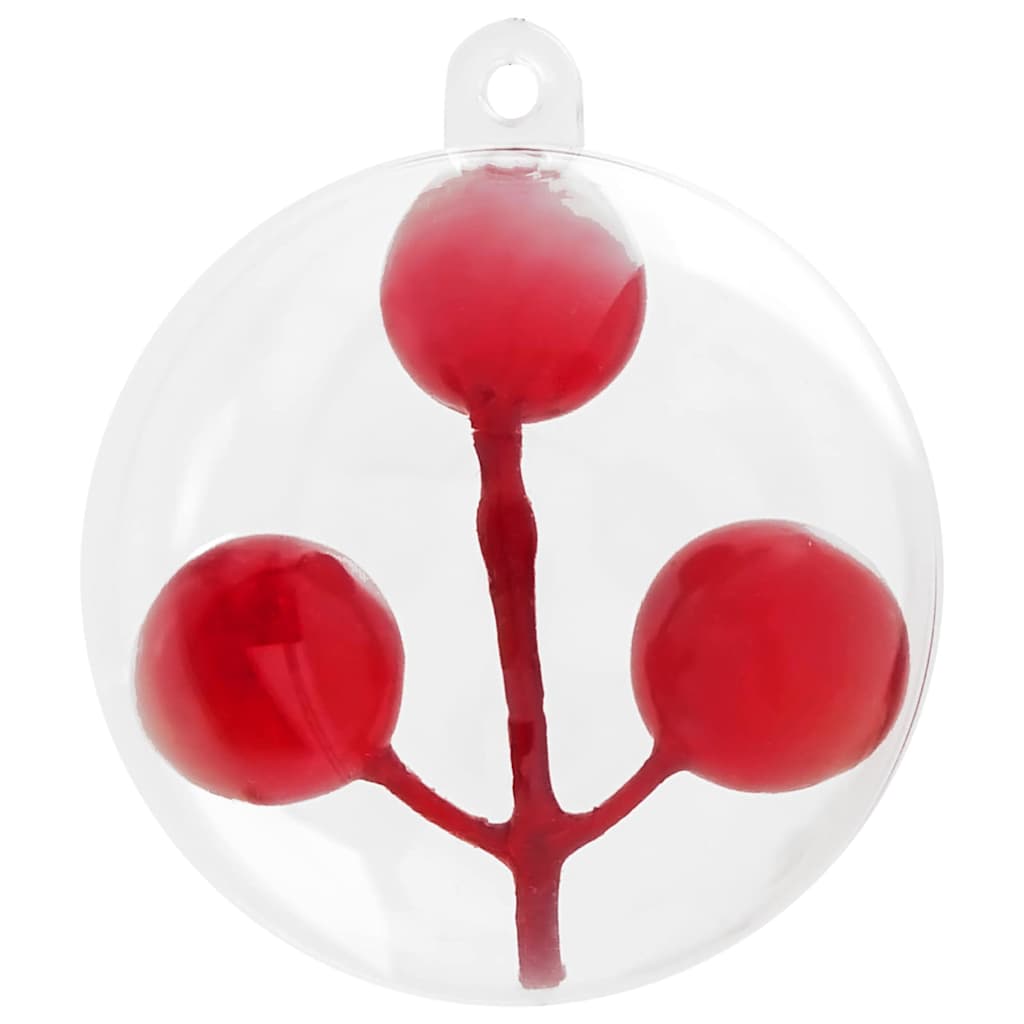 vidaXL Christmas Bauble Set 100 pcs Transparent Ø 8 cm Plastic