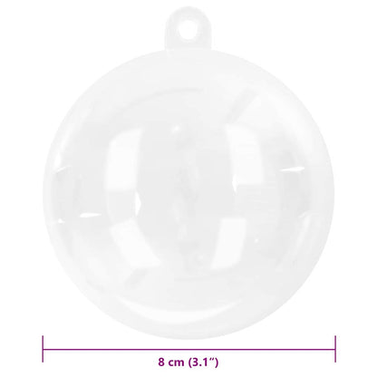 vidaXL Christmas Bauble Set 100 pcs Transparent Ø 8 cm Plastic