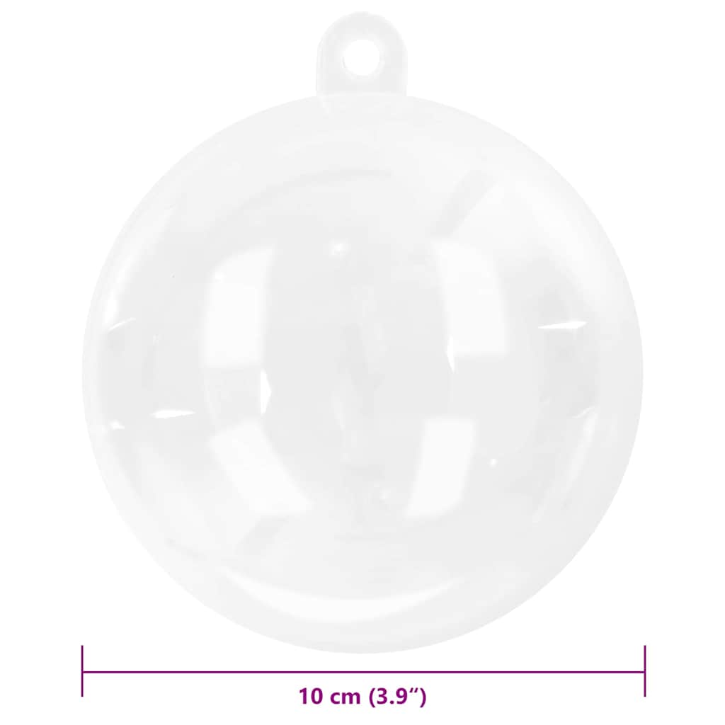 vidaXL Christmas Bauble Set 100 pcs Transparent Ø 10 cm Plastic