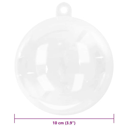 vidaXL Christmas Bauble Set 100 pcs Transparent Ø 10 cm Plastic