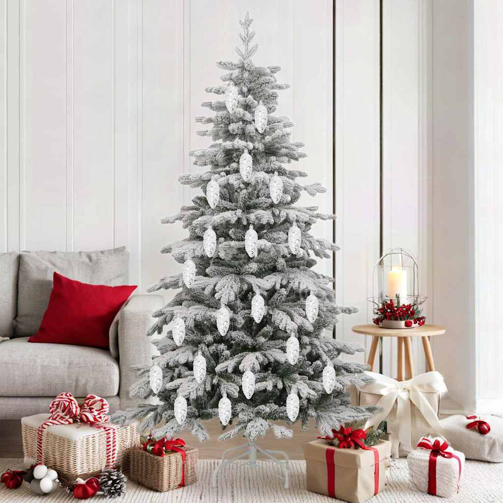 vidaXL Christmas Pine Cone Ball 40 pcs Silver Plastic