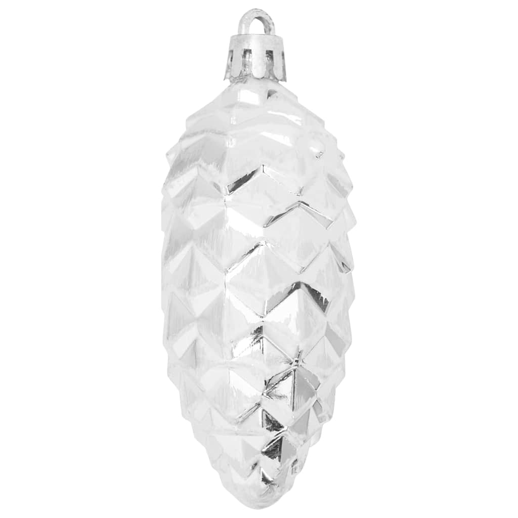 vidaXL Christmas Pine Cone Ball 40 pcs Silver Plastic