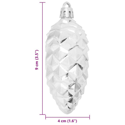 vidaXL Christmas Pine Cone Ball 40 pcs Silver Plastic