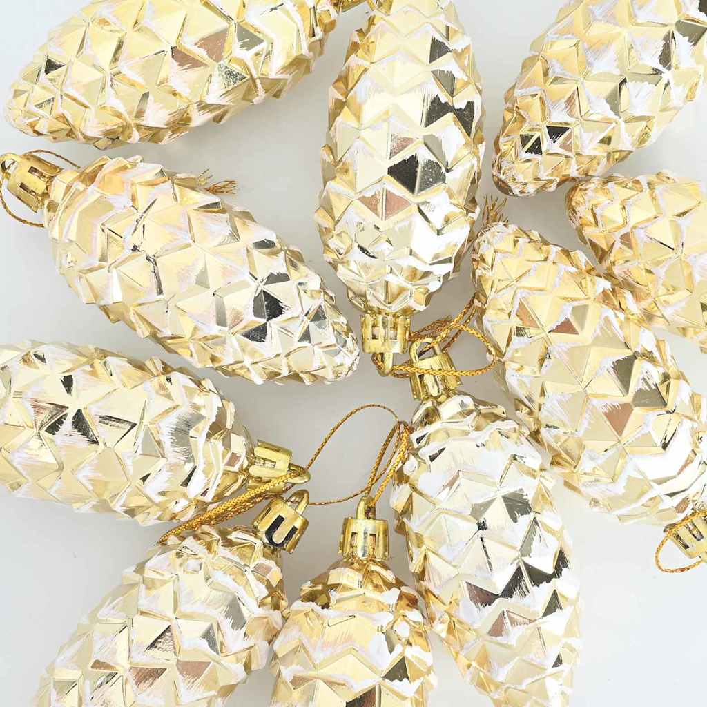 vidaXL Christmas Pine Cone Ball 40 pcs Gold Plastic