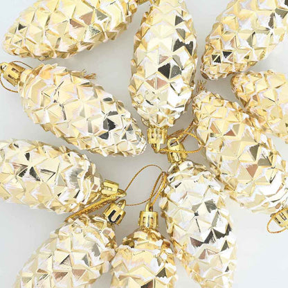 vidaXL Christmas Pine Cone Ball 40 pcs Gold Plastic