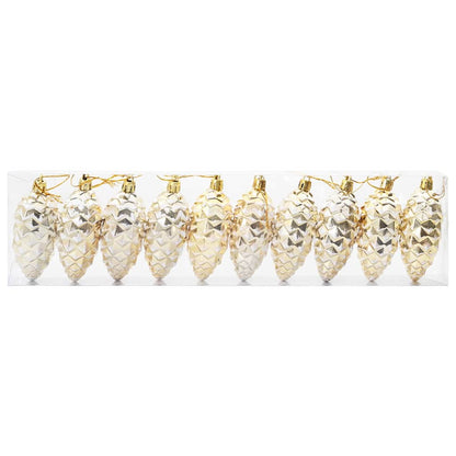vidaXL Christmas Pine Cone Ball 40 pcs Gold Plastic