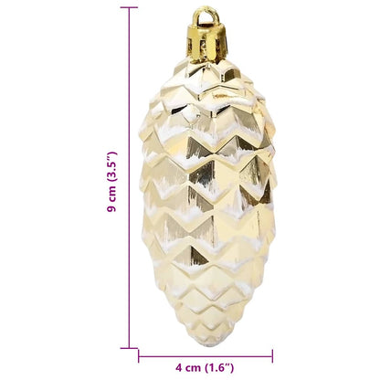 vidaXL Christmas Pine Cone Ball 40 pcs Gold Plastic