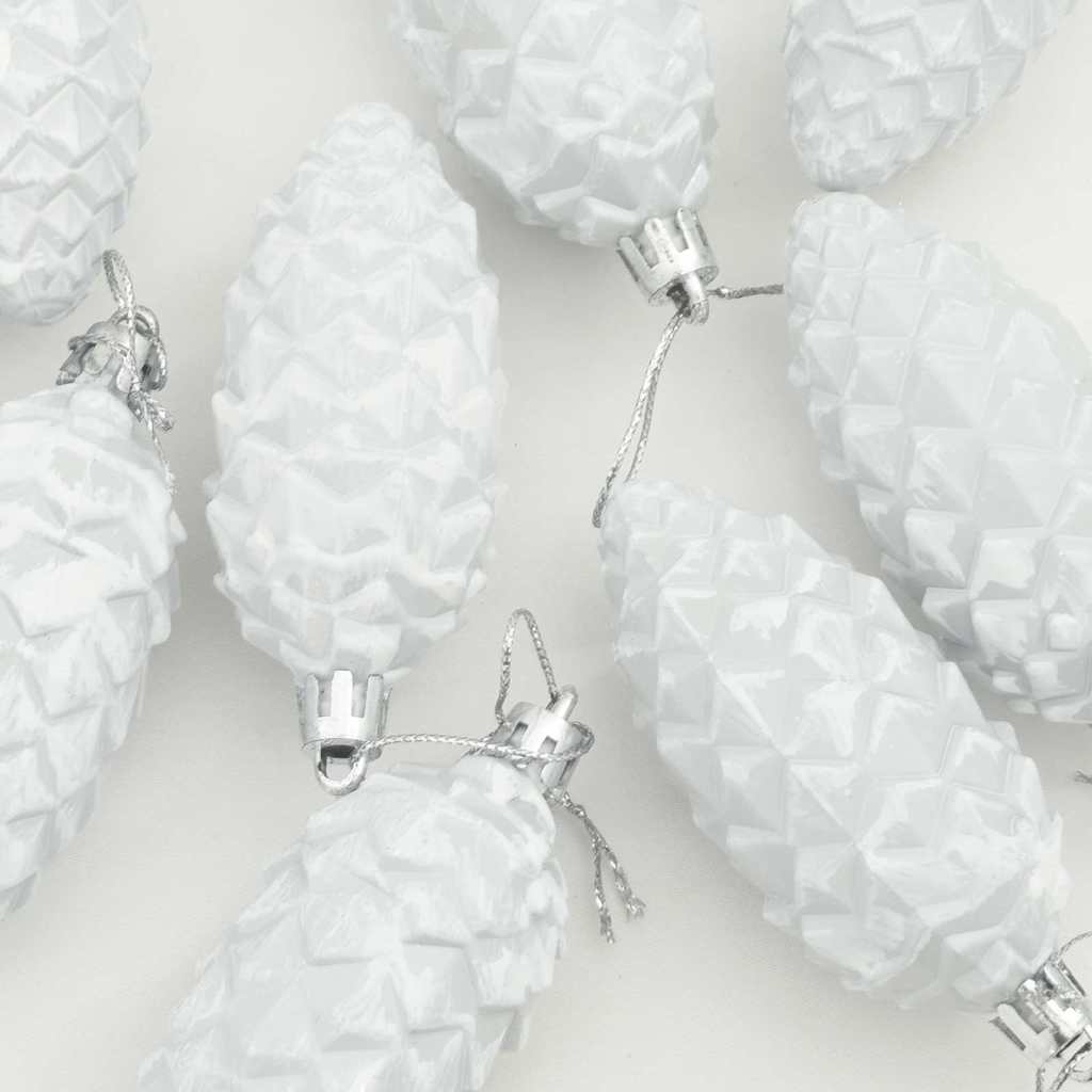 vidaXL Christmas Pine Cone Ball 40 pcs White Plastic