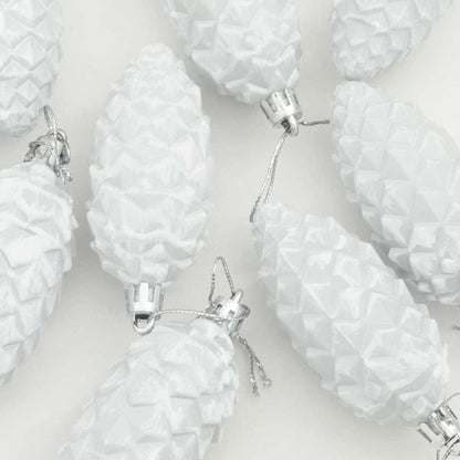 vidaXL Christmas Pine Cone Ball 40 pcs White Plastic