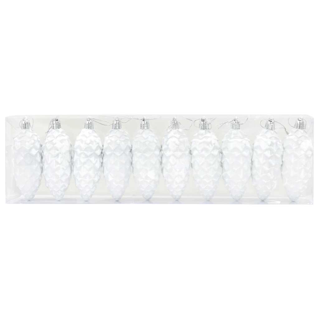 vidaXL Christmas Pine Cone Ball 40 pcs White Plastic