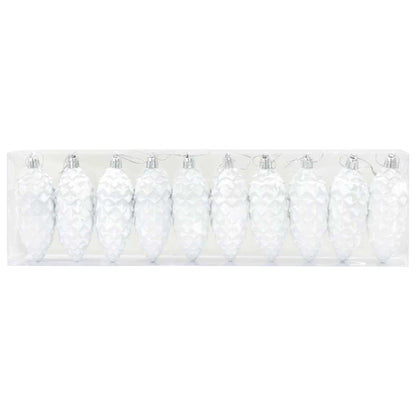 vidaXL Christmas Pine Cone Ball 40 pcs White Plastic
