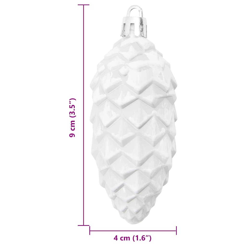 vidaXL Christmas Pine Cone Ball 40 pcs White Plastic