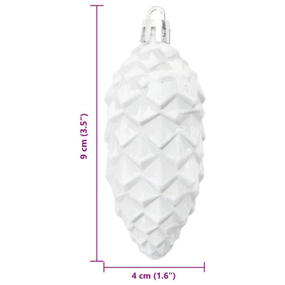 vidaXL Christmas Pine Cone Ball 40 pcs White Plastic