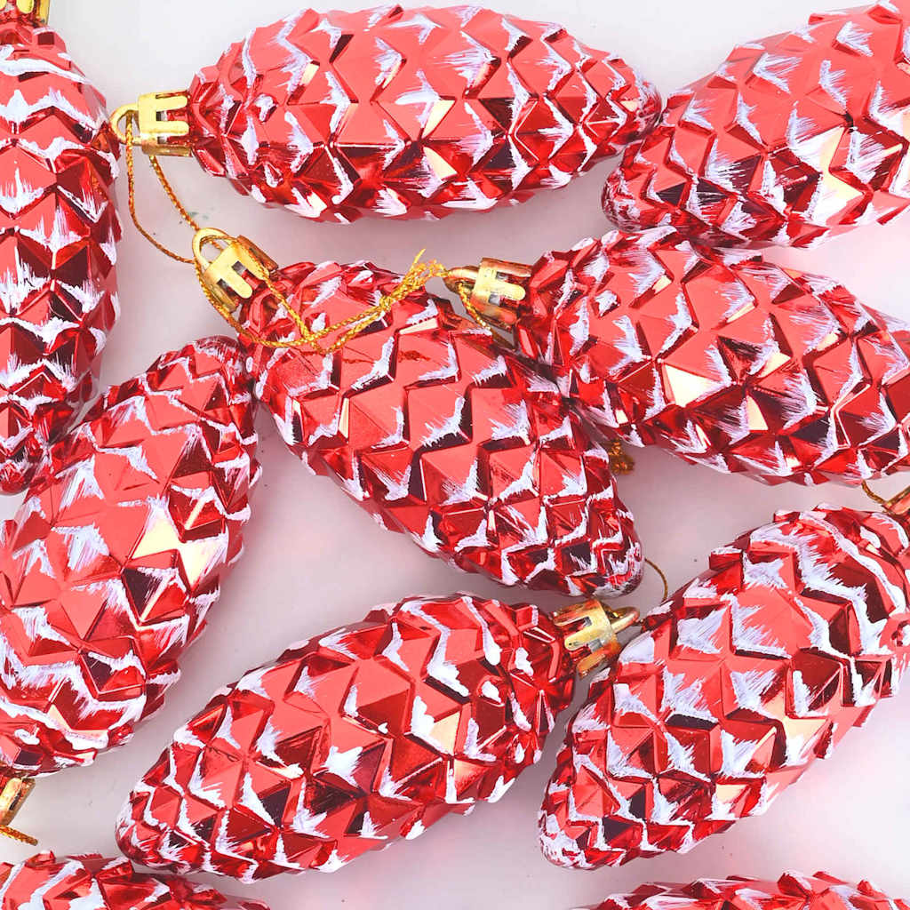 vidaXL Christmas Pine Cone Ball 40 pcs Red Plastic