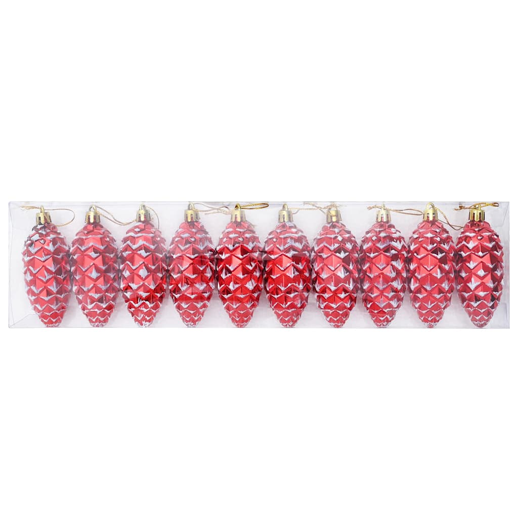 vidaXL Christmas Pine Cone Ball 40 pcs Red Plastic
