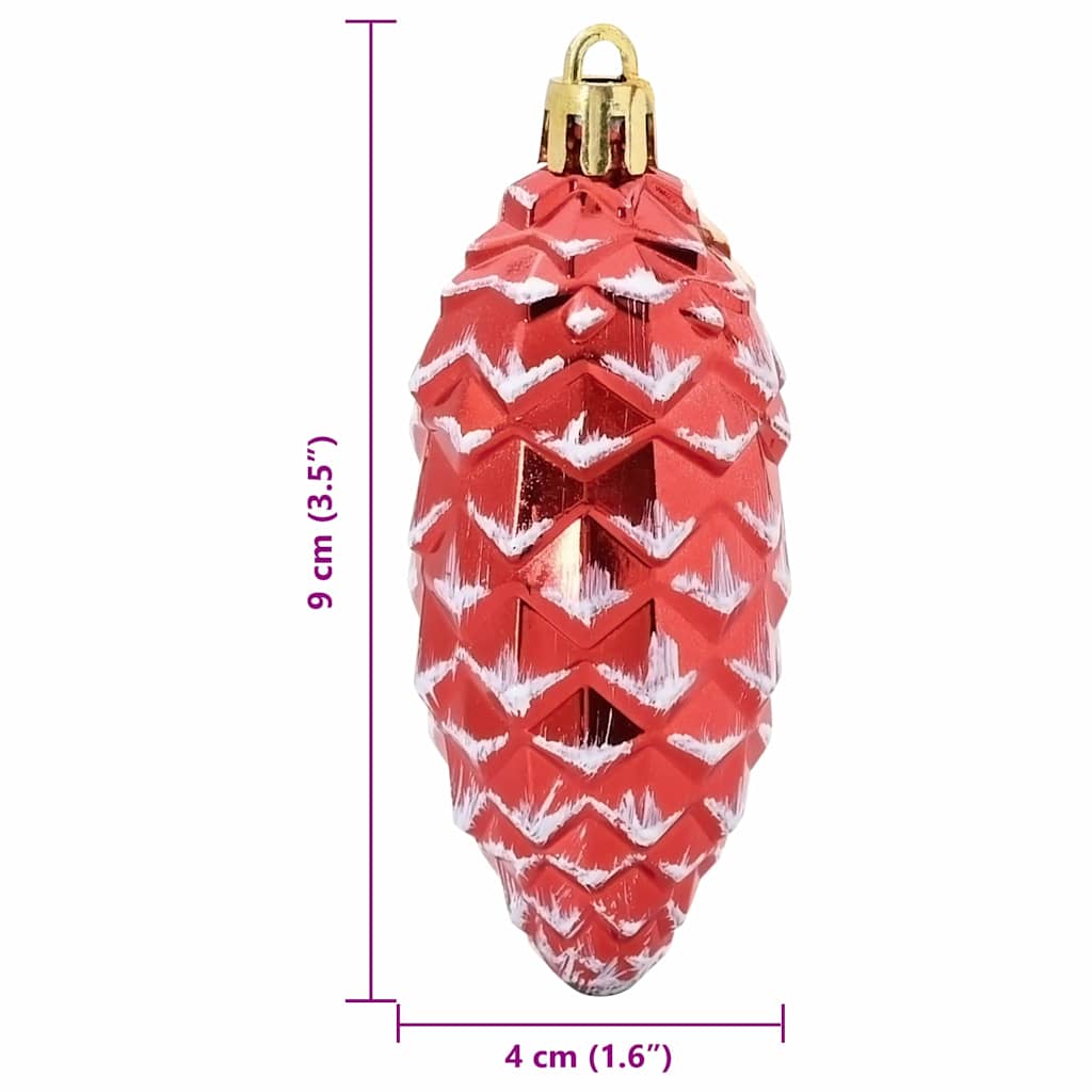 vidaXL Christmas Pine Cone Ball 40 pcs Red Plastic