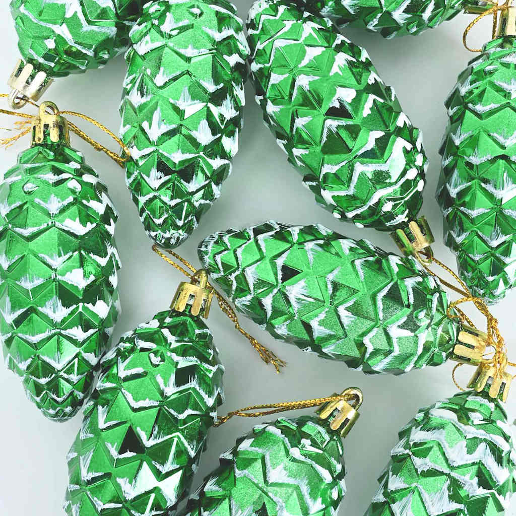 vidaXL Christmas Pine Cone Ball 40 pcs Green Plastic