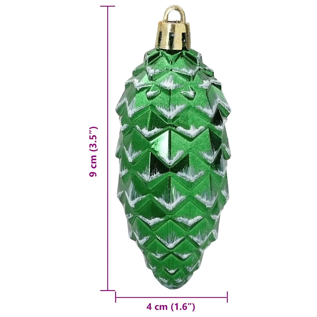 vidaXL Christmas Pine Cone Ball 40 pcs Green Plastic