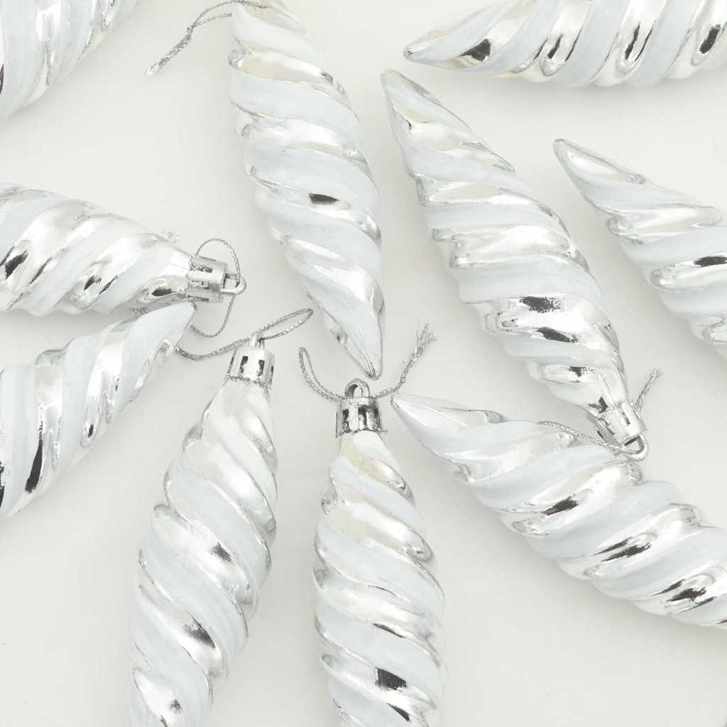 vidaXL Christmas Spiral Shape Ball 40 pcs Silver Plastic