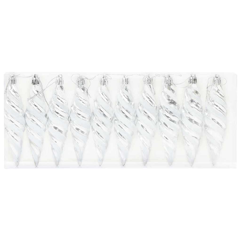 vidaXL Christmas Spiral Shape Ball 40 pcs Silver Plastic