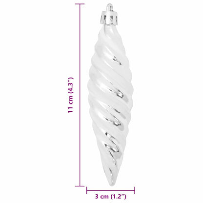 vidaXL Christmas Spiral Shape Ball 40 pcs Silver Plastic