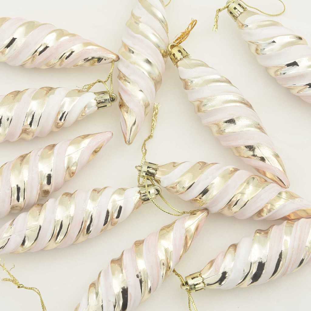 vidaXL Christmas Spiral Shape Ball 40 pcs Champagne