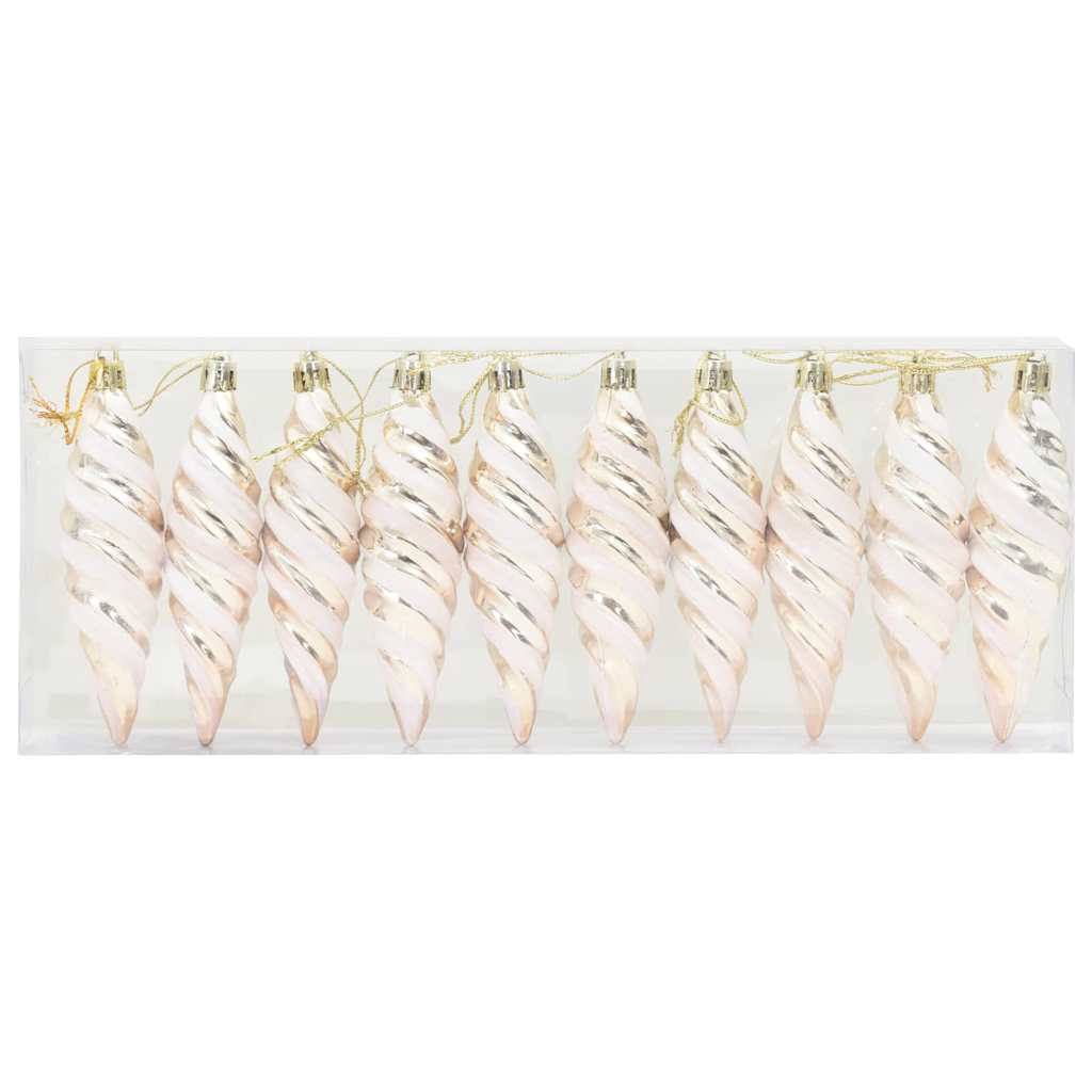 vidaXL Christmas Spiral Shape Ball 40 pcs Champagne