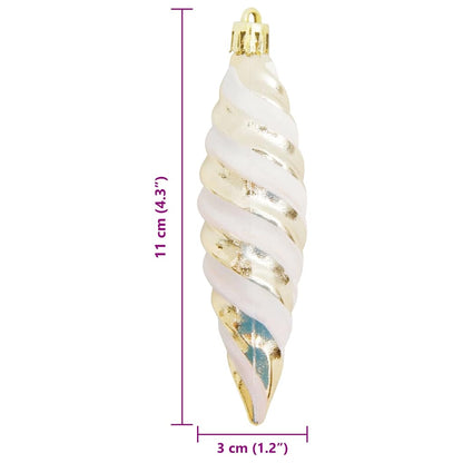 vidaXL Christmas Spiral Shape Ball 40 pcs Champagne