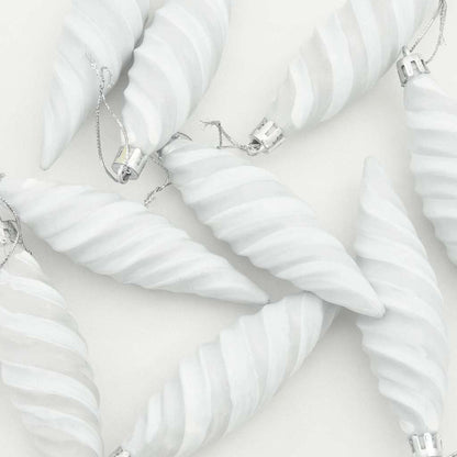 vidaXL Christmas Spiral Shape Ball 40 pcs White Plastic