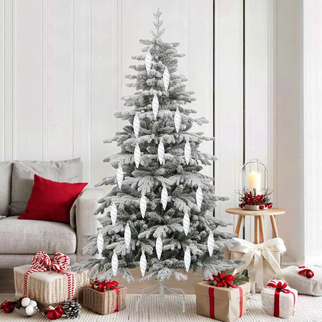 vidaXL Christmas Spiral Shape Ball 40 pcs White Plastic