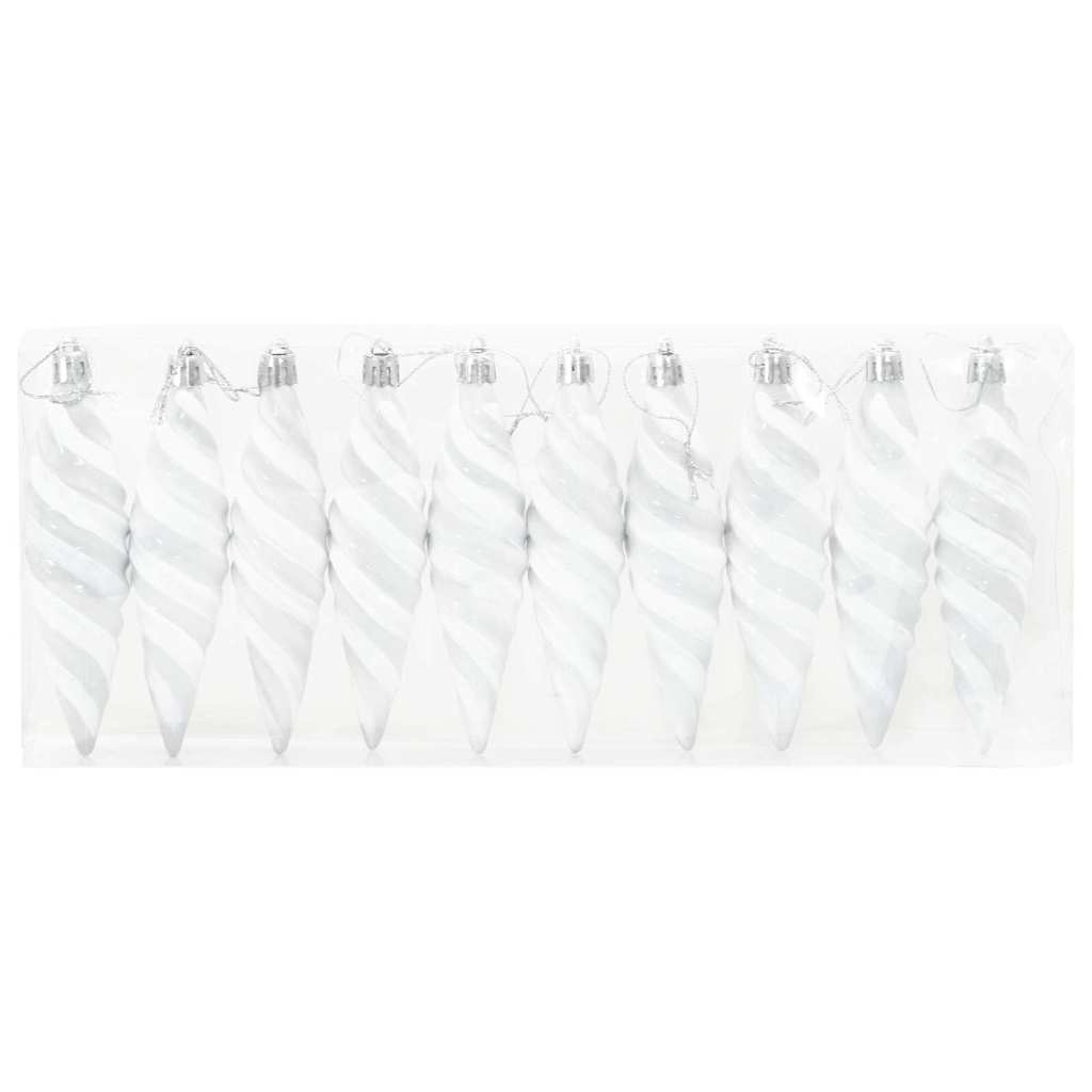 vidaXL Christmas Spiral Shape Ball 40 pcs White Plastic