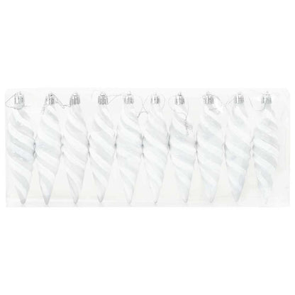 vidaXL Christmas Spiral Shape Ball 40 pcs White Plastic