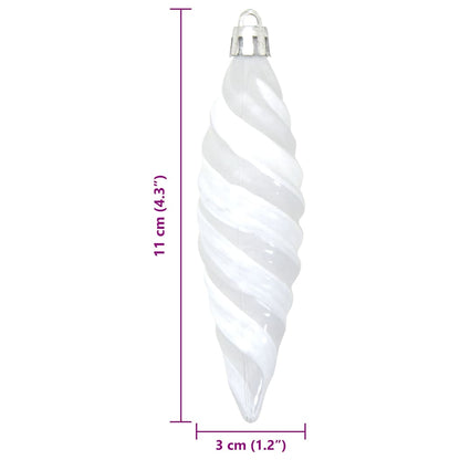 vidaXL Christmas Spiral Shape Ball 40 pcs White Plastic