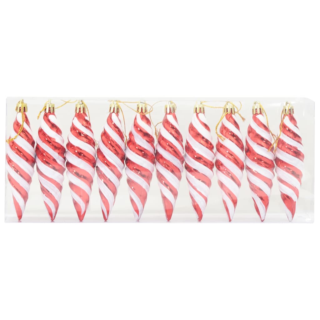 vidaXL Christmas Spiral Shape Ball 40 pcs Red Plastic