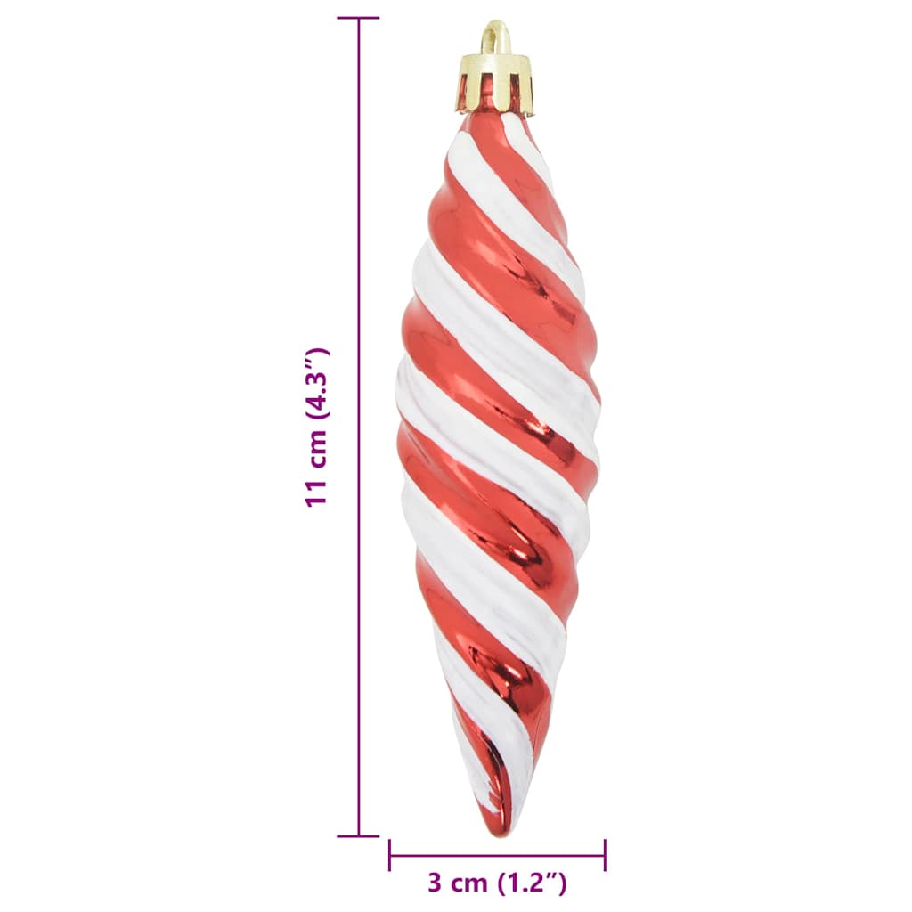 vidaXL Christmas Spiral Shape Ball 40 pcs Red Plastic