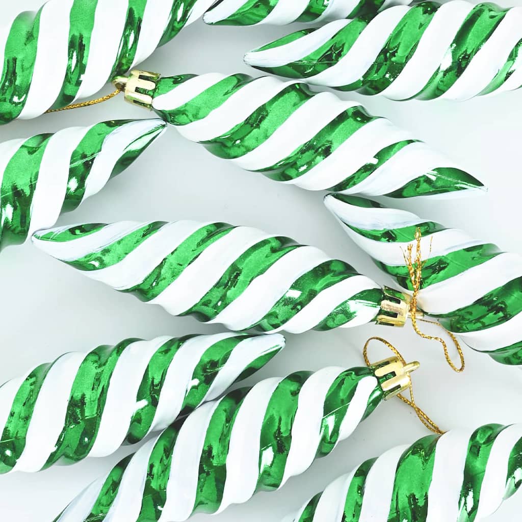 vidaXL Christmas Spiral Shape Ball 40 pcs Green Plastic