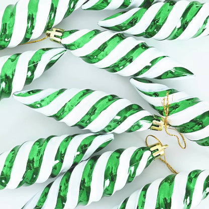 vidaXL Christmas Spiral Shape Ball 40 pcs Green Plastic