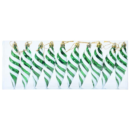 vidaXL Christmas Spiral Shape Ball 40 pcs Green Plastic