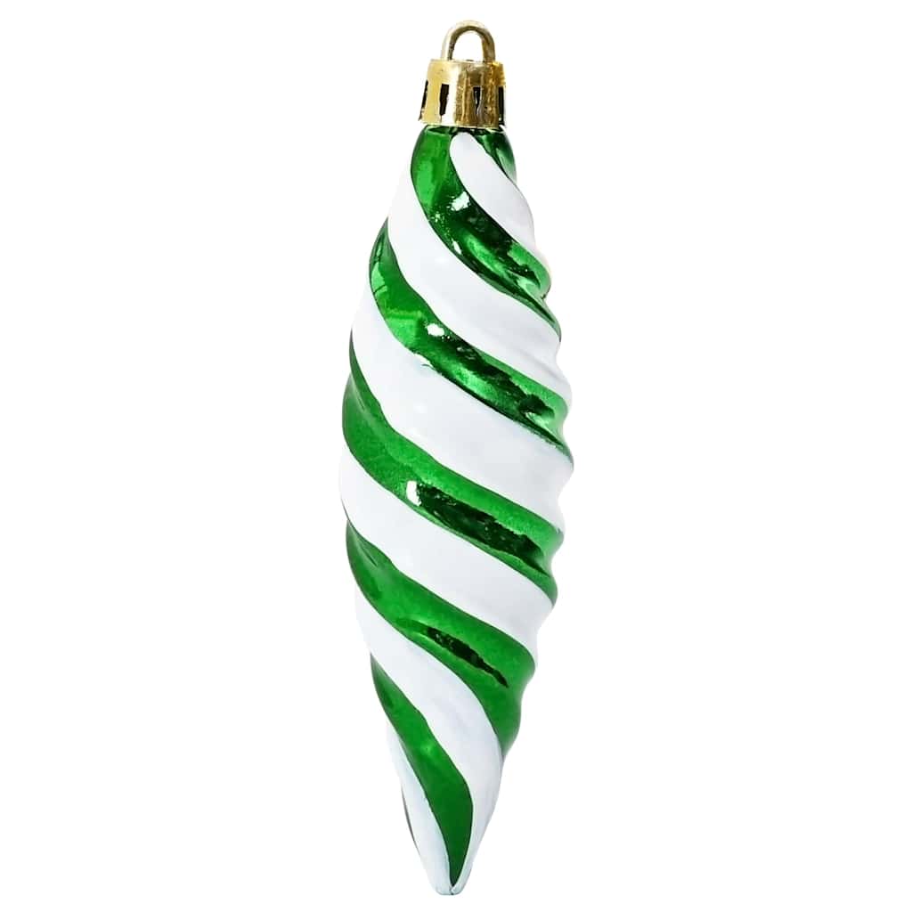 vidaXL Christmas Spiral Shape Ball 40 pcs Green Plastic