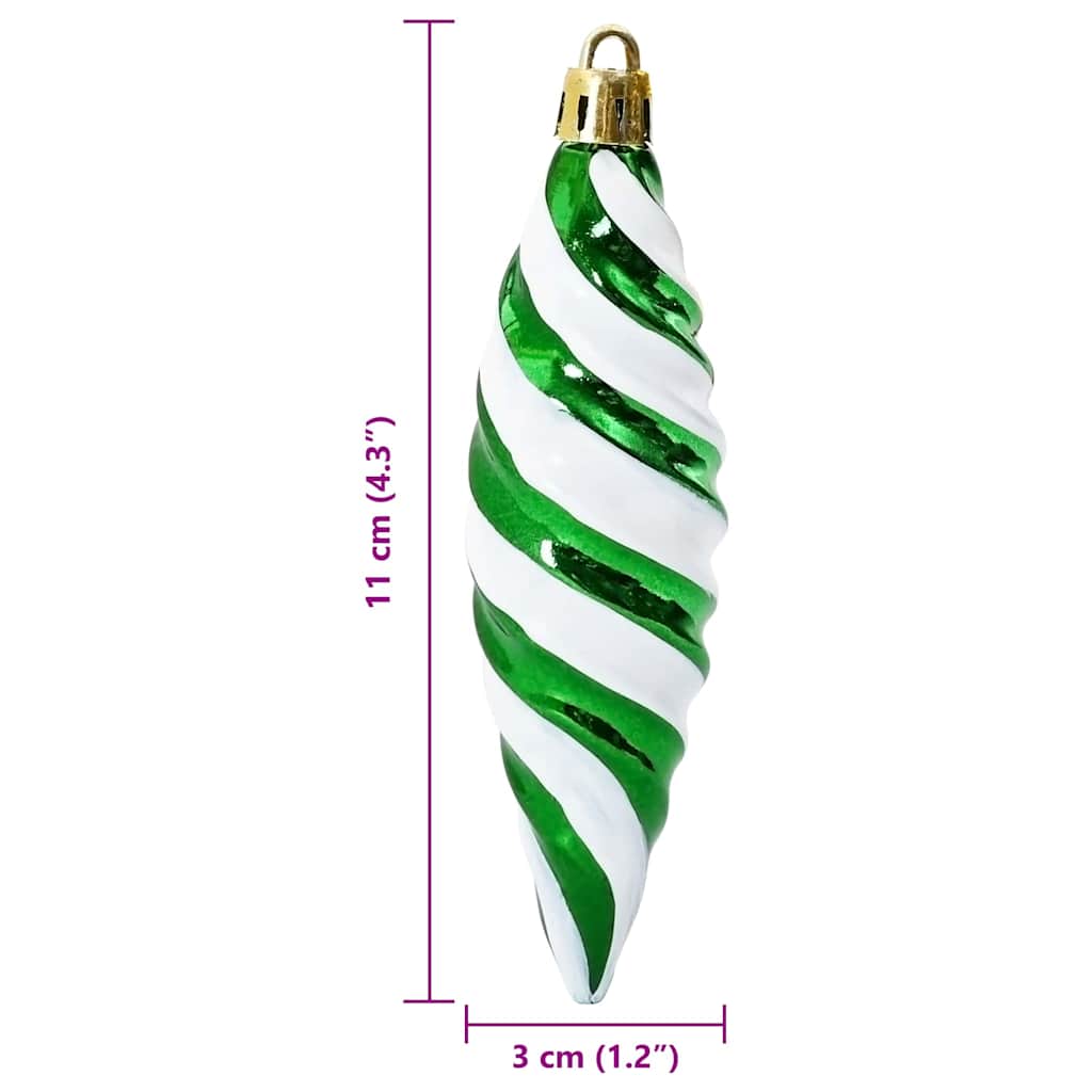 vidaXL Christmas Spiral Shape Ball 40 pcs Green Plastic