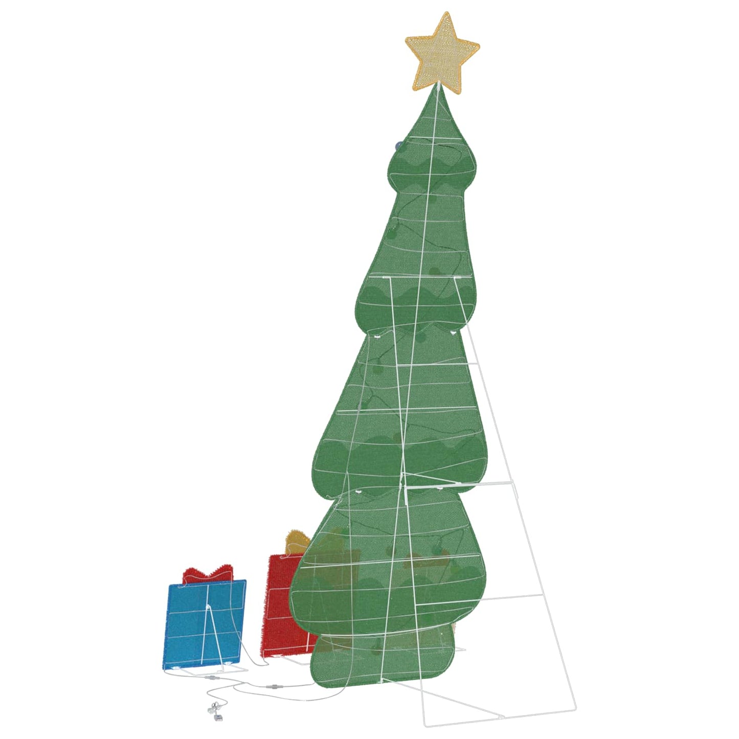 vidaXL Lighted Christmas Tree with 3 Gift Boxes 2D Warm White 150 cm