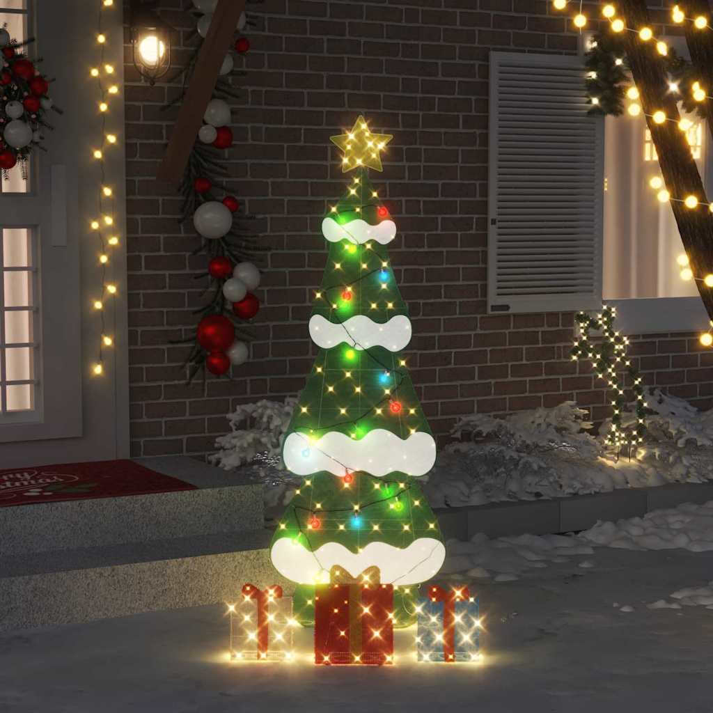 vidaXL Lighted Christmas Tree with 3 Gift Boxes 2D Warm White 180 cm